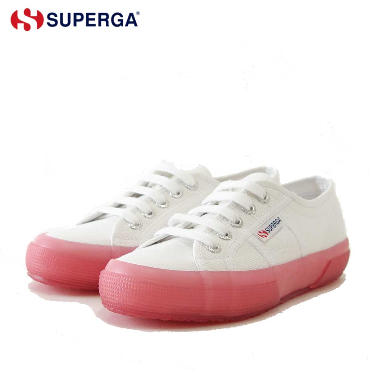 スペルガ SUPERGA 2750-JELLYGUM COTU（ユニセックス）White-Pink (S1113DW) ナチュラルなキャンバススニーカー 「靴」