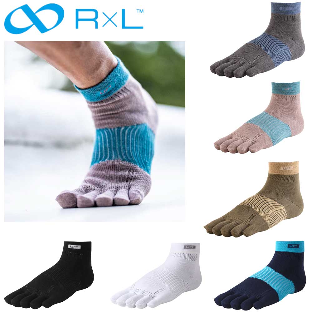 R×L SOCKS アールエルソックス（RA-3001） 立体5本指ソックス（ショート丈モデル）（日本製） LIFT アーチサポート ランニングソックス（ 超立体構造）