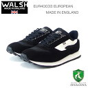 WALSH ウォルシュ EUR40033（ユニセックス） EUROPEAN カラー：ブラック／ホワイト（英国製） スエード＆ポリエステルのランニングスニーカー 「靴」