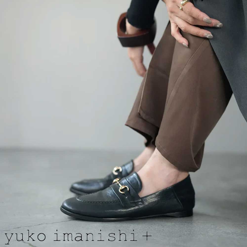 ユーコ イマニシ yuko imanishi + 791043 SACHI ブラック 甲深 ビットローファー フラット スリッポンシューズ 展開サイズ 23.5cm 24cm 24.5cm 25cm「靴」