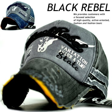 キャップ 帽子 メンズ レディース BLACK REBEL ダメージ加工 Vintage 7991435