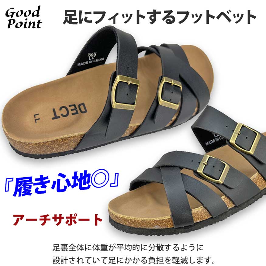 サンダル メンズ コンフォートサンダル スリッパサンダル 軽量 ベルト リゾート ア...