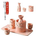冷酒 熱燗器 酒燗器 和風 ぐい呑み お猪口 花柄 おしゃれ とっくり 梅の花 盃 7点セット トレー付き おちょこ セット 徳利 温め