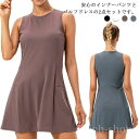 ゴルフウェア ノースリーブ スポーツウェア 2点セット ぺチパンツ Tシャツ インナーパンツ 夏 ゴルフ用品 【送料無料】通気