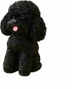 (ブラック) プレゼント インテリア 階段 出窓 玄関 寝室 ベランダ レジン製 トイプードル 犬の置物(3)