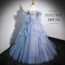 カ お姫様ドレス おしゃれ ドレス 結婚式 フォーマル ドレス ピアノ発表会 パーティードレス演奏会 花嫁ドレス プリンセスライン(4)