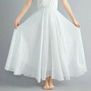全20色 春 夏リネン フレアスカート ロングスカート マキシスカート シフォン ウエストゴム リゾート 綿麻混 ふわり