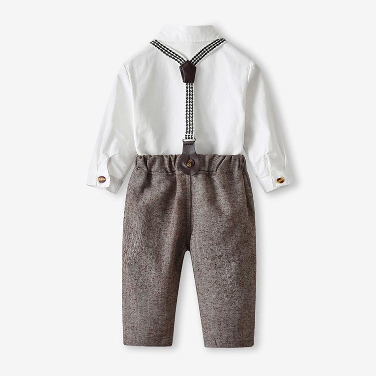 上下セット 子供服 長袖 フォーマルスーツ 男の子 結婚式 セットアップ 子供 サスペンダー＋シャツ＋パンツ 入学式 キッズスーツ
