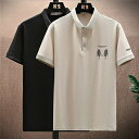 夏 サマー 紳士服 薄手 プリント ポロシャツ メンズ ファッション 半袖Tシャツ ポロシャツ 半袖ポロシャツ(4)