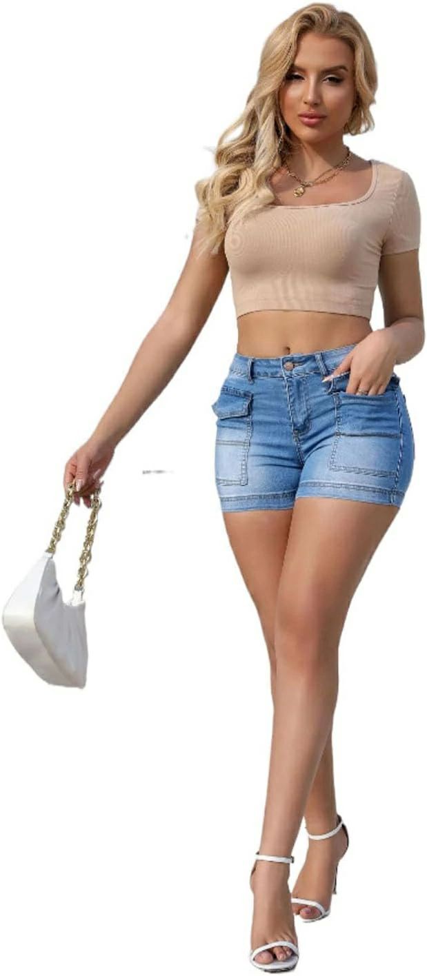 ボ セクシー 美尻 女性のセクシーな人格ファッションソリッドカラーデニムハイウエストショートパンツホットパンツ ジーンズパンツ 短パンス デニムパンツ ショートパンツ デニム レディース ホットパンツ