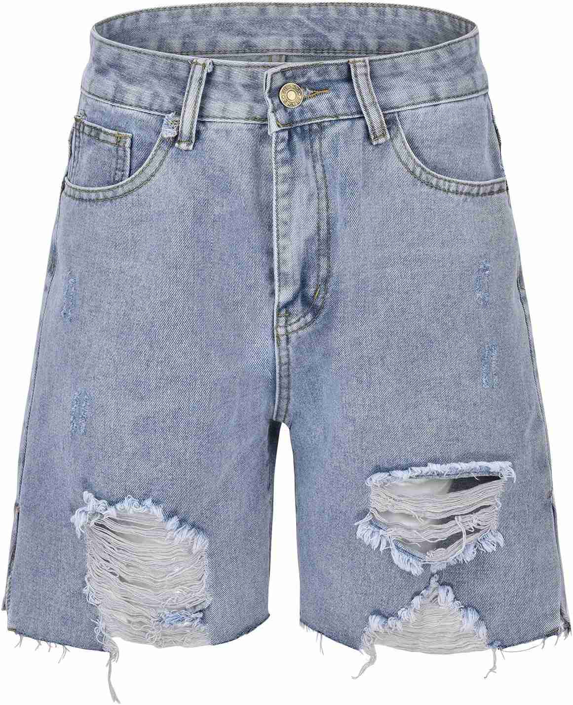ショートパンツ スリット サイド デニム フレイド リップド ウォッシュ スタイル ストリート レディース セクシー ジーンズパンツ 短パンス ホットパンツ ショートパンツ レディース デニムパンツ