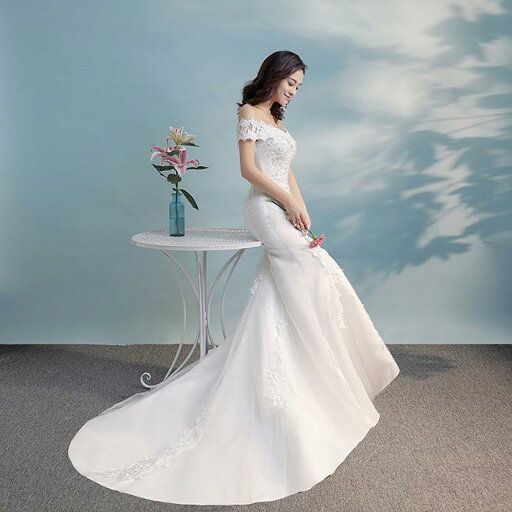 前撮り オフショルダー パーティードレス マーメイドライン 結婚式 ウエディングドレス 花嫁 ロングドレス ウェディングドレス 前撮り オフショルダー パーティードレス マーメイドライン 結婚式 ウエディングドレス 花嫁 ロングドレス ウェディングドレス