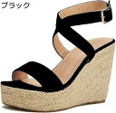 プラットフォーム クロスベルト 11CMアップ 夏用 厚底サンダル エスパドリーユ レディースさんだる バックル アンクルストラップ