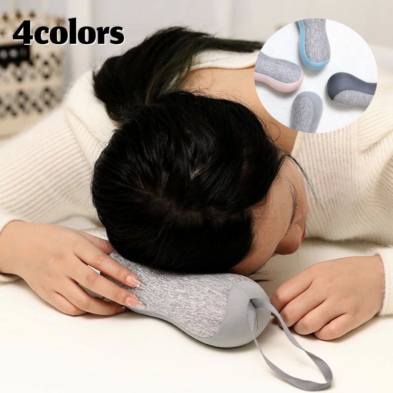 枕 ネックピロー ポータブル枕 携帯枕 男女兼用 レディース メンズ 寝具 ミニ 小型 グレー ピーズ 旅行 持ち運び