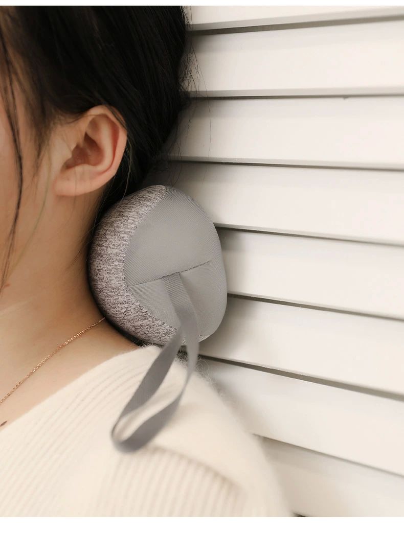 枕 ネックピロー ポータブル枕 携帯枕 男女兼用 レディース メンズ 寝具 ミニ 小型 グレー ピーズ 旅行 持ち運び