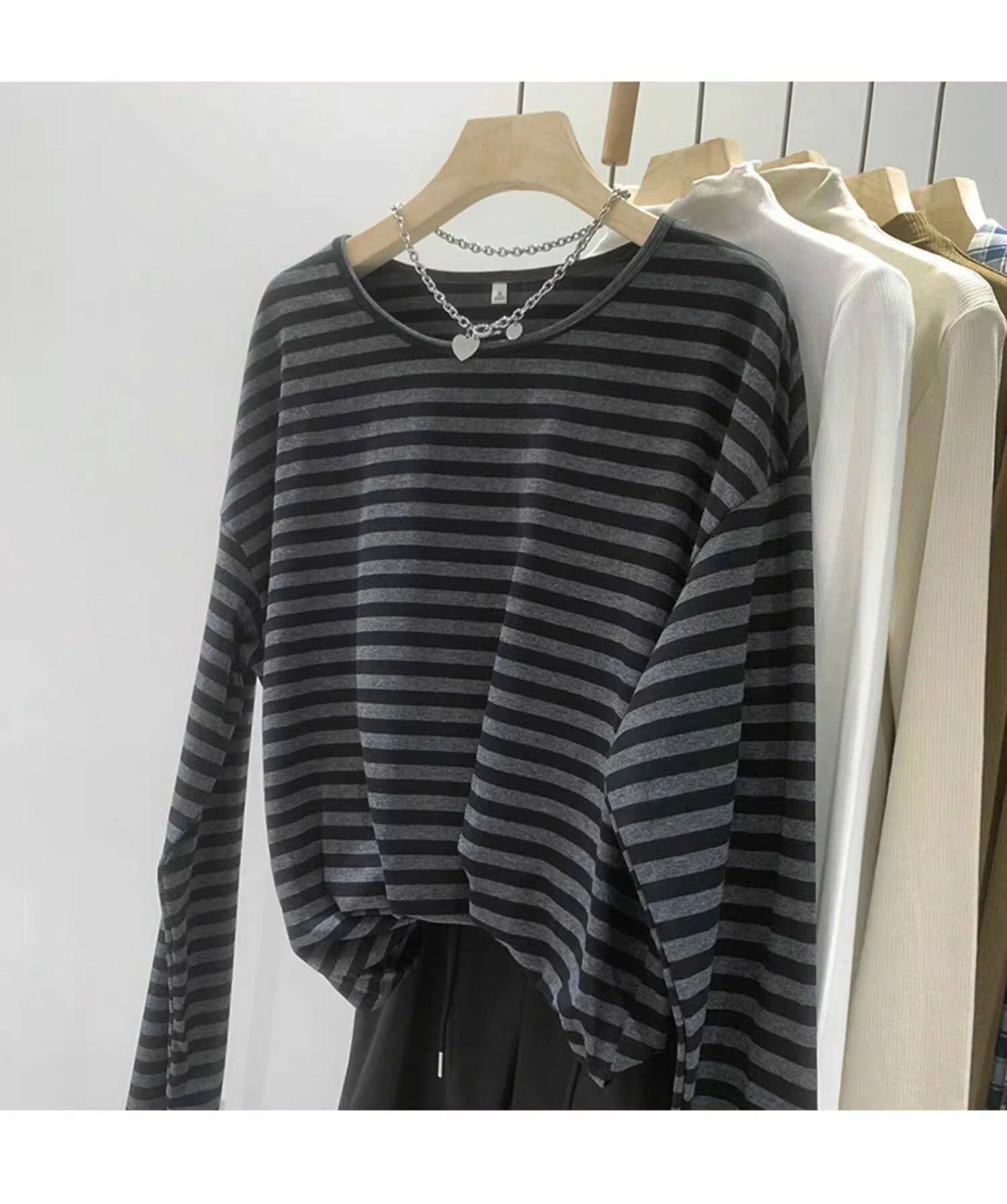 こなれ感 ラフ ルーズ アメリカン ボーダー 春 秋 冬 お出かけ 公園 休日 楽ちん 体型カバー 普段使い ゆったり 【送料無料】ゆる