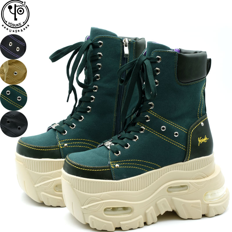 ヨースケ YOSUKE スニーカーブーツ 厚底ブーツ ショートブーツ レースアップブーツ レディース 全4色 S M L LL 黒 白 4460083