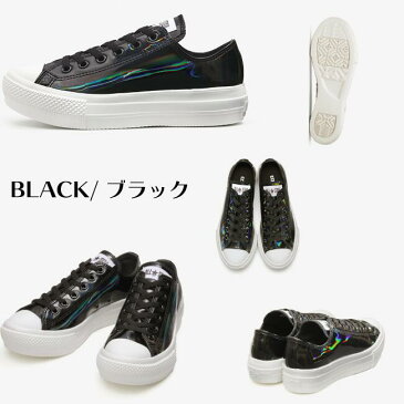 コンバース CONVERSE オールスター ライト PLTS ホログラム ローカット ALL STAR LIGHT PLTS HOLOGRAM OXスニーカー レディース 全2色 シルバー ブラック