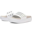 アディダス アディレッタ プラットフォーム サンダル adidas W ADILETTE PLATFORM SLIDES フットウェアホワイト/ゼロメタリック/グレーワン IE9703