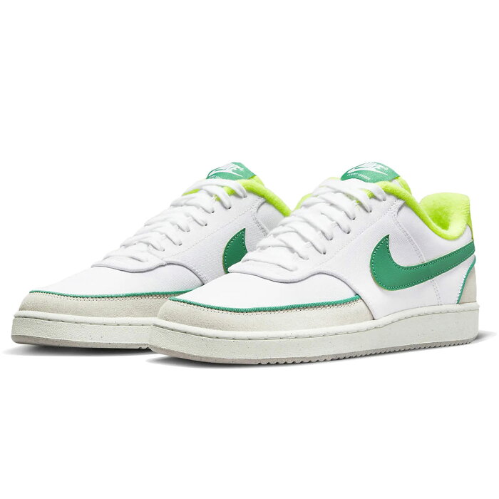 ナイキ コート ビジョン ロー キャンバス NIKE W COURT VISION LOW CNVS ホワイト/ブラウン/ボルト/グリーン DX2941-100 日本国内正規品