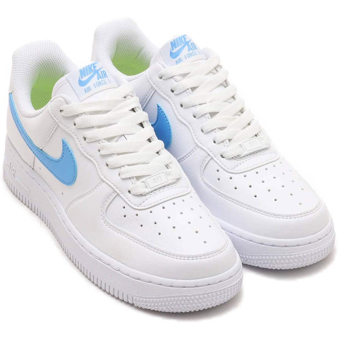 ナイキ エア フォース 1 '07 NIKE W AIR FORCE 1 '07 ホワイト/ホワイト/ボルト/ユニバーシティブルー DV3808-103 ナイキジャパン正規品