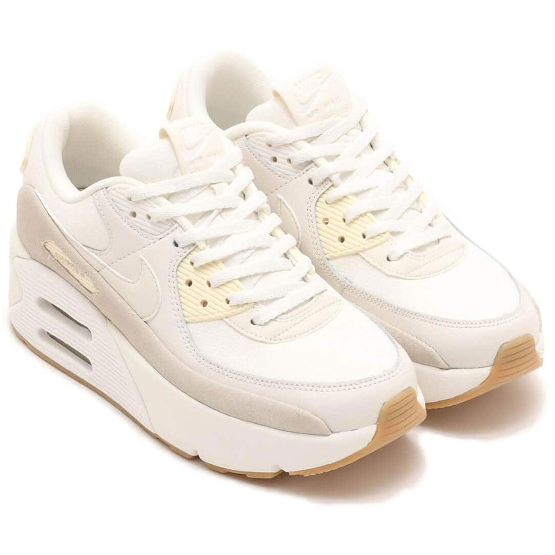 ナイキ エア マックス 90 LV8 NIKE W AIR MAX 90 LV8 セイル/ファントム/ライトオールウッドブラウン/セイル FD4328-100のサムネイル