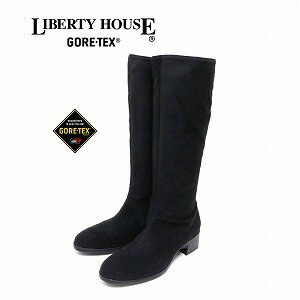 ＼母の日ラッピングサービス／LIBERTY HOUSEレディース透湿防水ロングブーツブーツ LH-170 ゴアテックス GORE-TEX 滑りにくい 秋 冬 ファスナー 黒 ブラック スウェード 起毛 雨 雪 送料無料 交換可能