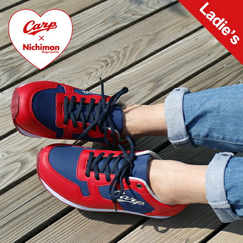 【カープ承認】CARPレディースレースアップスニーカー CARP-304 カープグッズ スポーツ カジュアル 靴紐 送料無料 交換可能のサムネイル