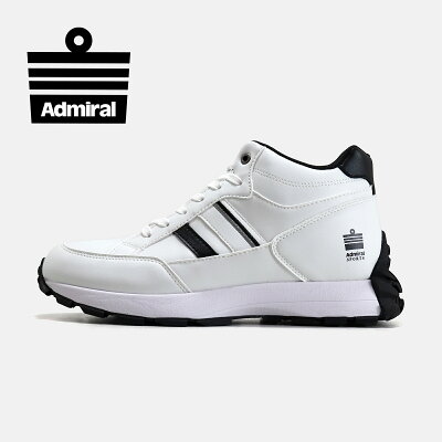 【アドミラルスニーカー公式】Admiral メンズHARVEY(ハーヴィー) AD810 ホワイト 白スニーカー トレッキング ミドルカット 防水 交換可能 送料無料