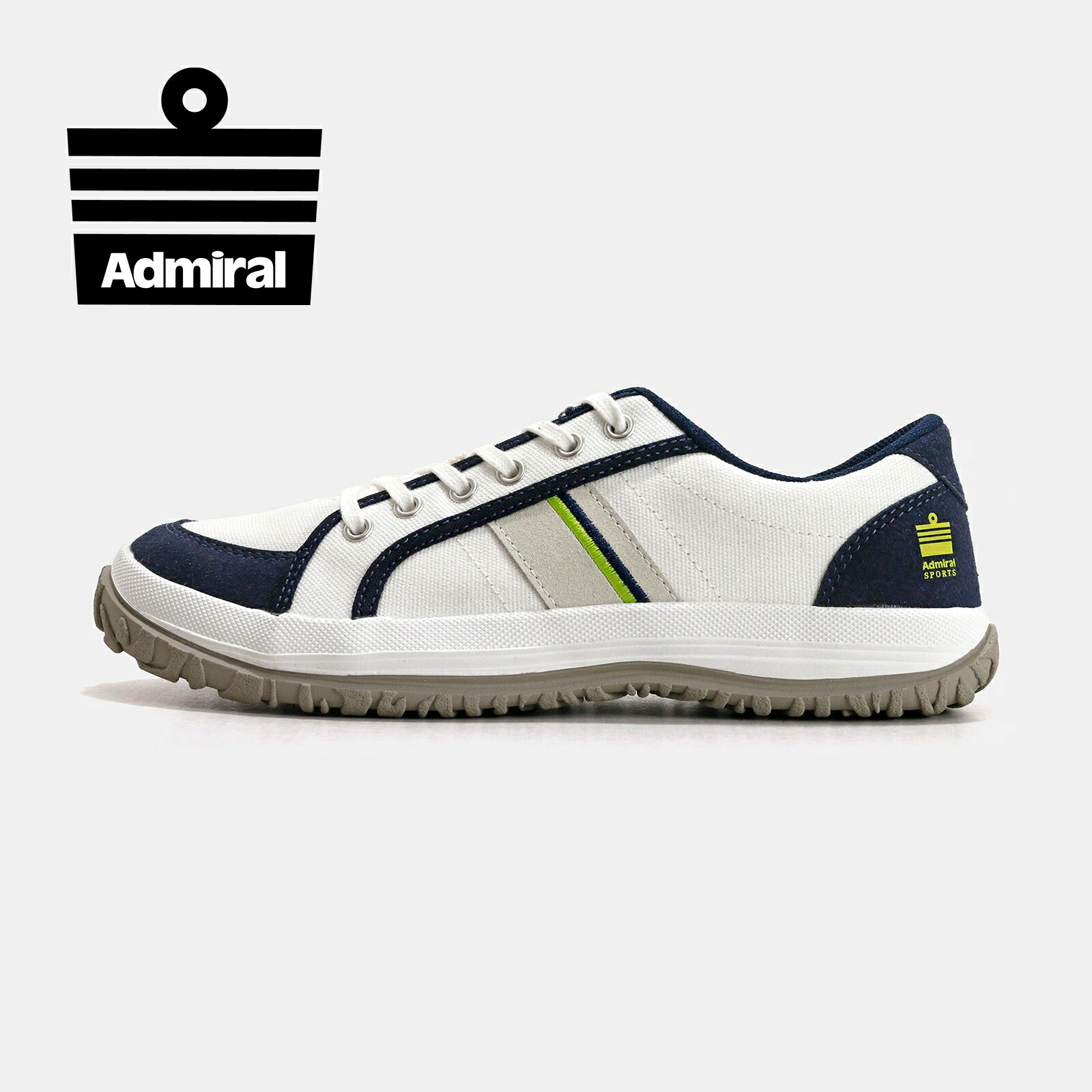 ＼母の日ラッピングサービス／【アドミラルスニーカー公式】Admiral SPORTS BONNIE（ボニー）レディース AD903 ホワイト/ネイビー 白 スニーカー ローカット キャンバス 交換可能 送料無料