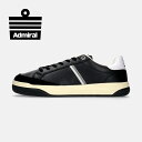 【アドミラルスニーカー公式】Admiral メンズ MERTON(マートン) AD826 ブラック/グレー 黒 スニーカー コート 交換可能 送料無料
