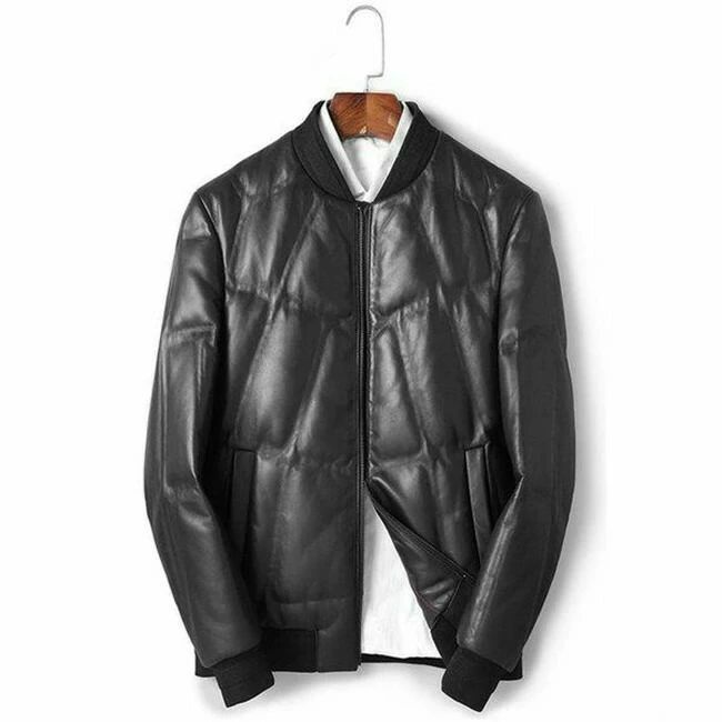 Other - ジャケット 羊革製 本革ダウンジャケット 暖かい 冬 メンズ カッコイイ ライダースジャケット ラム革ジャン レザーコート メンズ 本革