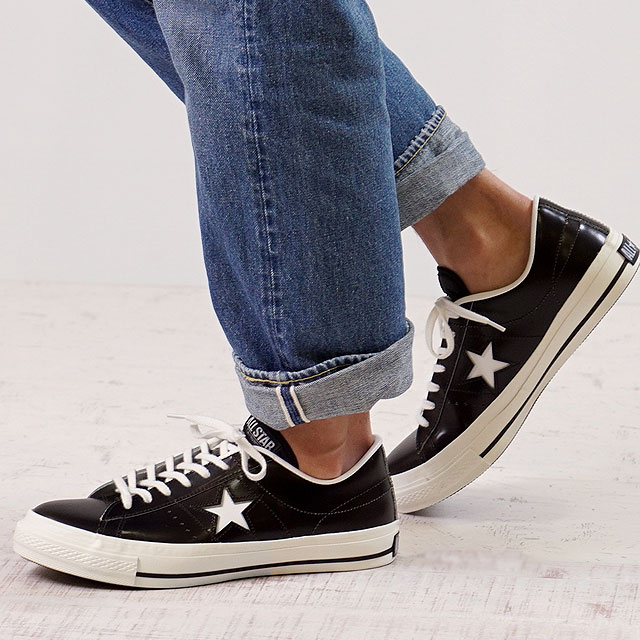 【返品サイズ交換可】CONVERSE コンバース ONE STAR J ワンスター J ブラック/ホワイト靴 （32346511）【e】