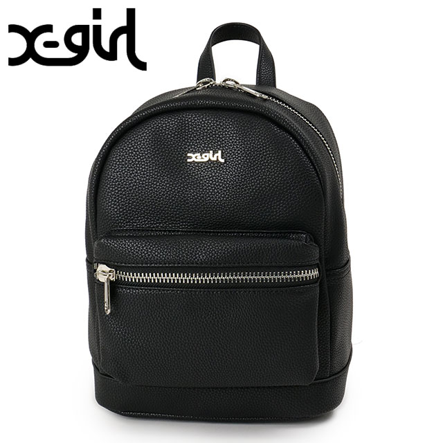 【最大100%ポイントバック】X-girl エックスガール リュック フェイクレザーミニデイパック [105215053006] FAUX LEATHER MINI DAY PACK メンズ・レディース xgirl 鞄 バッグ BLACK