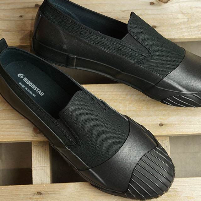 【最大100 ポイントバック】MOONSTAR FINE VULCANIZED ムーンスター ファインバルカナイズド スニーカー オールウェザー スリップオン ALW SLIP-ON 54322586 FW21 メンズ レディース 日本製 スリッポン BLACK ブラック系 正規取扱店