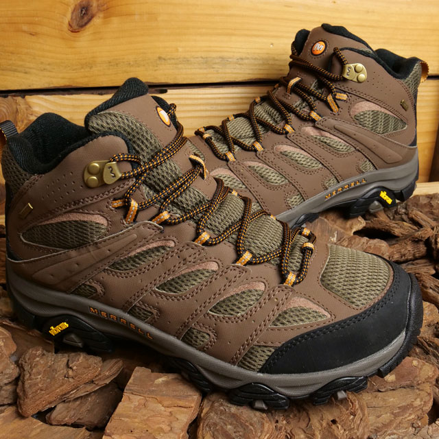 樂天商城 - 【最大100%ポイントバック】MERRELL メレル モアブ3 シンセティック ミッド ゴアテックス ワイドワイズ メンズ トレッキングシューズ [J500253W SS22] M MOAB 3 SYNTHETIC MID GORE-TEX WIDE WITH スニーカー 防水 幅広 EARTH 茶 ブラウン系 正規取扱店