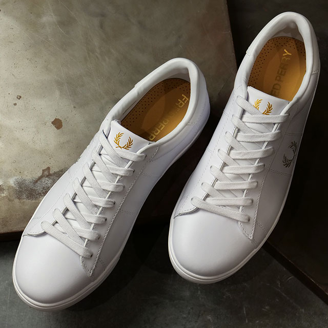 【最大100%ポイントバック】フレッドペリー FREDPERRY スニーカー スペンサーレザー [B4334-200 FW22]　フレッド・ペリー FREDPERRY SPENCER LEATHER メンズ・レディース WHITE 正規取扱店