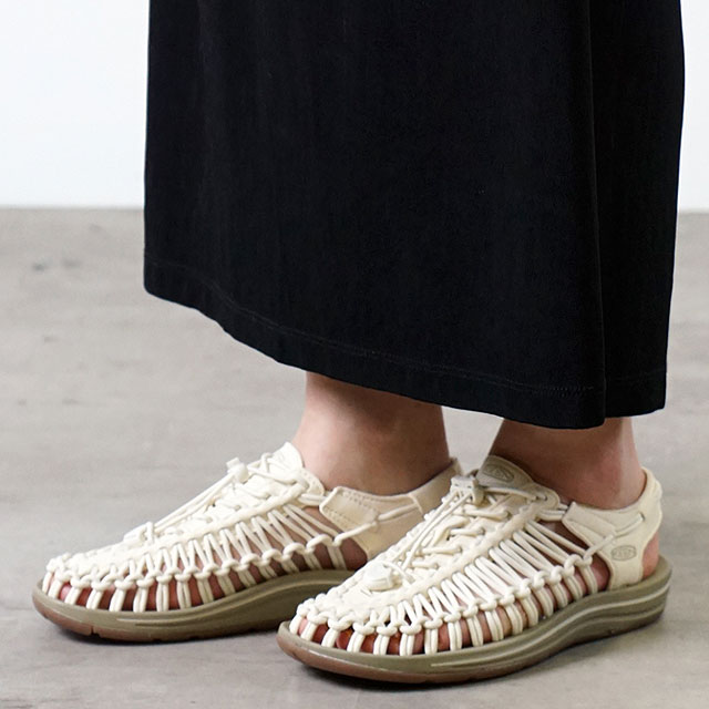 【最大100%ポイントバック】【先着で限定プレゼント】KEEN キーン ユニーク サンダル 靴 レディース W UNEEK ユニーク Whitecap/Cornstalk [1018698 SS18] 正規取扱店