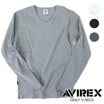 AVIREX アヴィレックス メンズ Tシャツ DAILY V-NECK L/S TEE デイリー VネックTシャツ ロングスリーブ 長袖 （6153480 FW15）【メール便可】