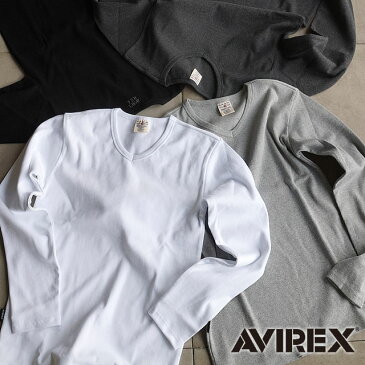 AVIREX アヴィレックス メンズ Tシャツ DAILY V-NECK L/S TEE デイリー VネックTシャツ ロングスリーブ 長袖 （6153480 FW15）【メール便可】