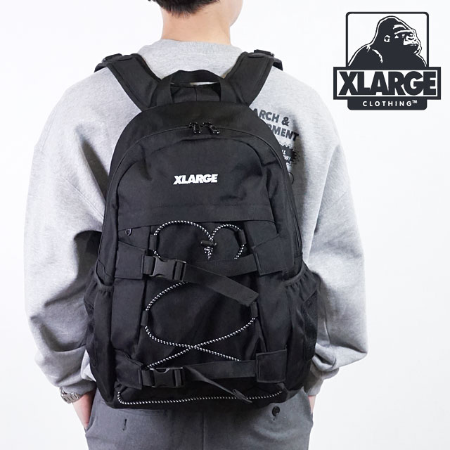 【月間優良ショップ受賞】エクストララージ XLARGE リュック スタンダードロゴ トラックフック バックパック STANDARD LOGO TRUCK HOOK BACKPACK （01193018 FW21） X-LARGE メンズ・レディース 鞄 デイパック BLACK 黒 ブラック系