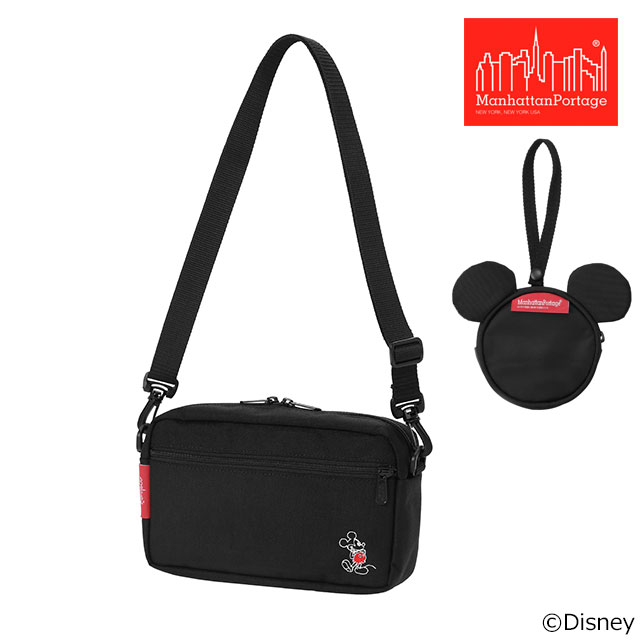 マンハッタンポーテージ Manhattan Portage ジョガーバッグ ミッキーマウス Jogger Bag Mickey Mouse 2021 （MP1404LMIC21 FW21） メンズ・レディース ミニポーチ付き ディズニー ショルダーバッグ BLACK 黒 ブラック系