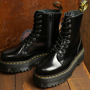 【月間優良ショップ受賞】【サイズ交換片道送料無料】ドクターマーチン Dr.Martens 8ホールブーツ ジェードン サイドジップ付き JADON 8 EYE BOOT メンズ レディース 厚底 ハイカットカット BLACK ブラック系 （15265001 FW19）