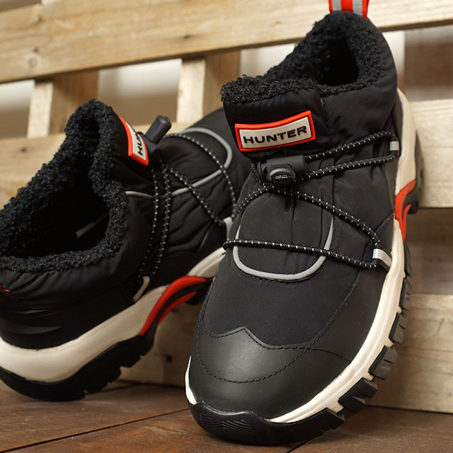 【先着で限定ミニポーチプレゼント！】ハンター HUNTER レディース リサイクルポリエステル スノーシューズ W RECYCLED POLYESTER SNOW SHOE （WFF1014WWU-BLK FW21） ウィンターシューズ Black ブラック系