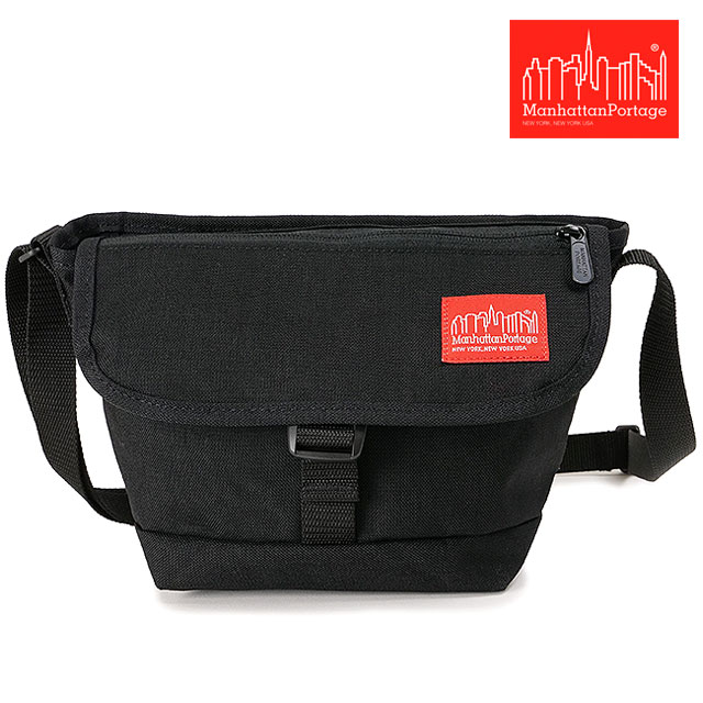 マンハッタンポーテージ Manhattan Portage ナイロンメッセンジャーバッグ フラップジッパーポケット （MP1603FZP ） Nylon Messenger Bag Flap Zipper Pocket メンズ・レディース 鞄 ショルダーバッグ BLACK