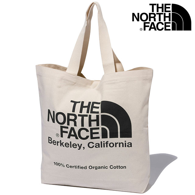 ザ ノースフェイス THE NORTH FACE オーガニックコットントート （NM82260-NK FW22） Organic Cotton Tote メンズ・レディース TNF アウトドア 鞄 キャンバストートバッグ ナチュラル/ブラック【メール便可】のサムネイル
