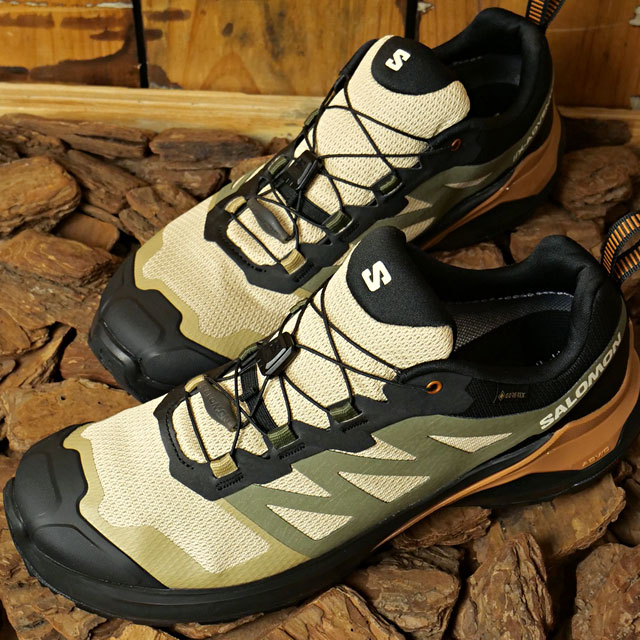 サロモン SALOMON メンズ トレイルランニングシューズ ゴアテックス （L47321300 FW23） X-ADVENTURE GTX 靴 スニーカー 防水 アウトドア Safari/Black/SugarAlmond 茶 ブラウン系