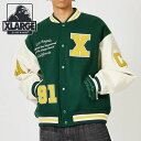 エクストララージ スタジャン メンズ エクストララージ XLARGE メンズ OGロゴ バーシティジャケット （101234021009 HO23） OG LOGO VARSITY JACKET x-large エックスラージ アウター スタジャン ブルゾン GREEN