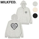 ミルクフェド MILKFED. レディース ロゴインハート スウェットフーディー （103234012010 FW23WINTER） LOGO IN HEART SWEAT HOODIE トップス プルオーバーパーカー