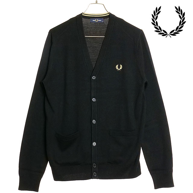 【5/31まで！最大100％ポイントバック！】フレッドペリー FRED PERRY クラシックカーディガン （K9551-198 FW24） CLASSIC CARDIGAN メンズ トップス ニット Vネック BLACK